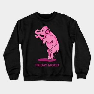 Pink elephant friday mood Crewneck Sweatshirt